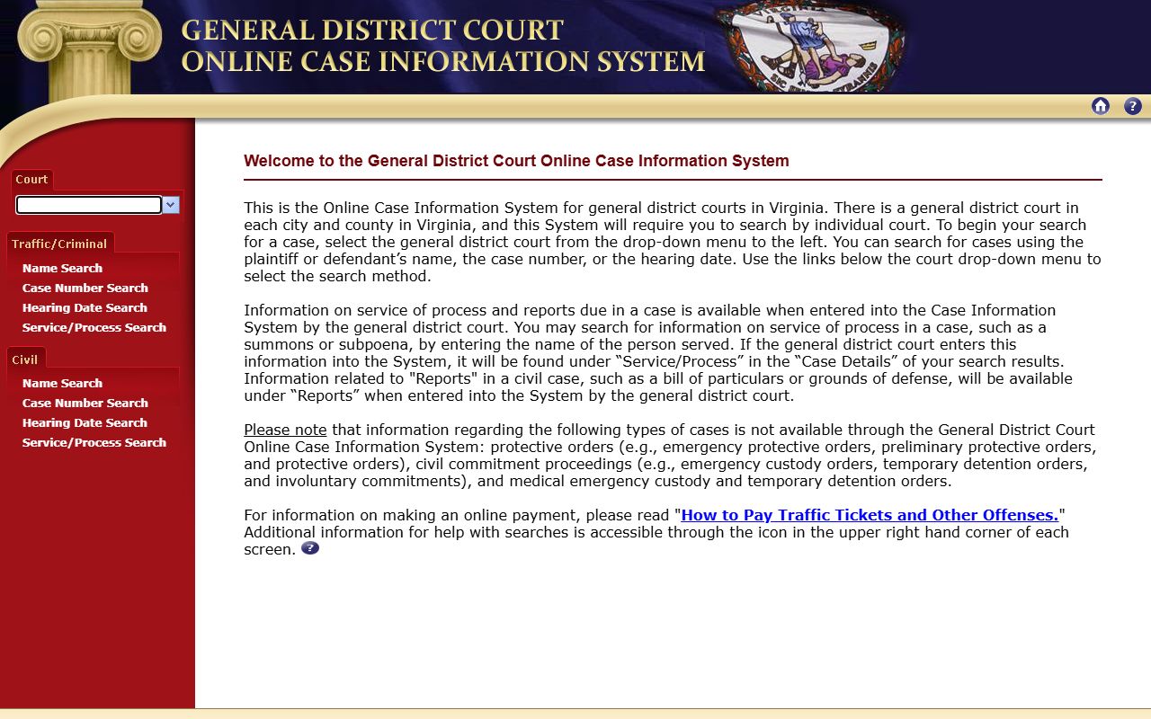 Highland County General District Court case lookup after jail arrest