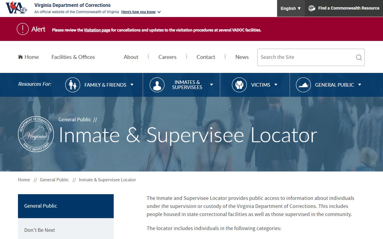 Highland County inmate population state prison lookup through VADOC